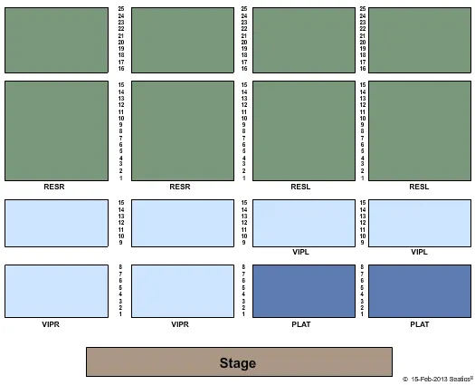 OUTDOOR AMPHITHEATER AT LUCKY STAR CASINO CONCHO END STAGE Seating Map Seating Chart