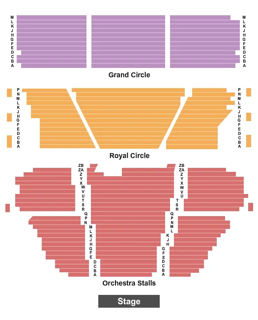 LYCEUM THEATRE LONDON END STAGE Seating Map Seating Chart