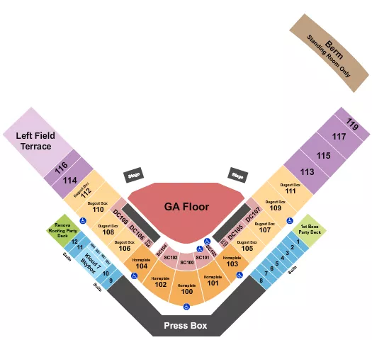 CONCERT Seating Map Seating Chart