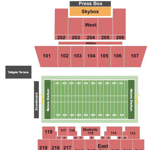  FOOTBALL Seating Map Seating Chart