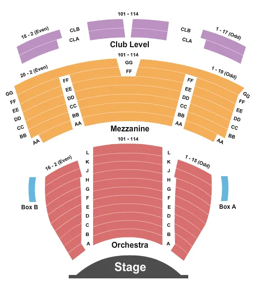  END STAGE Seating Map Seating Chart