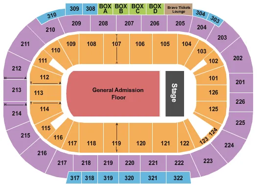  ENDSTAGE GA Seating Map Seating Chart