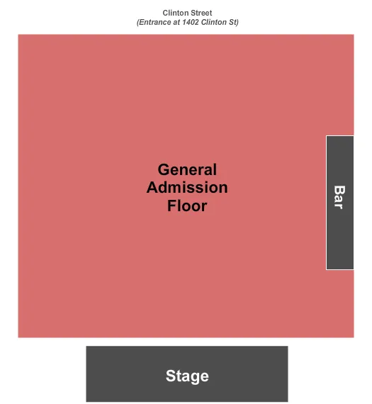  GENERAL ADMISSION Seating Map Seating Chart
