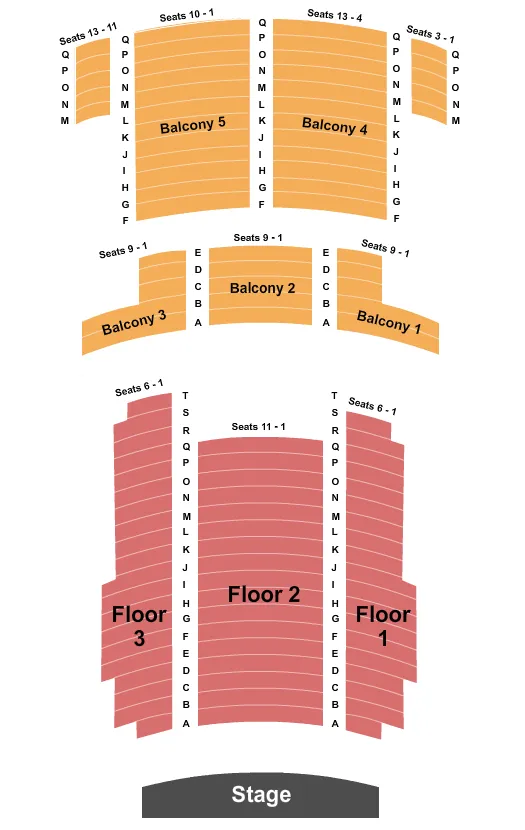  END STAGE Seating Map Seating Chart