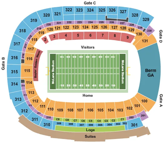 FOOTBALL Seating Map Seating Chart