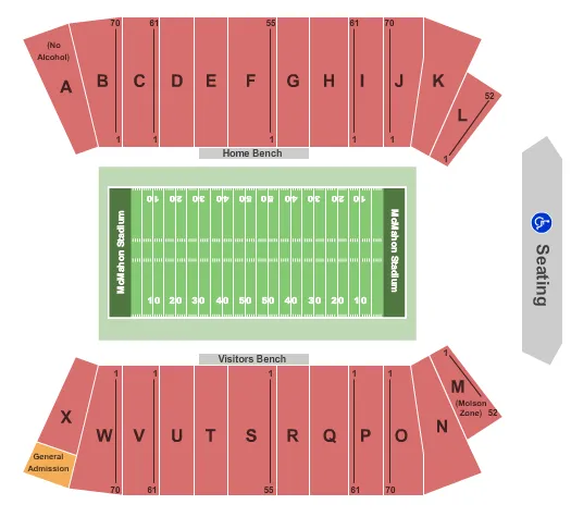  FOOTBALL Seating Map Seating Chart