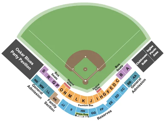  BASEBALL Seating Map Seating Chart