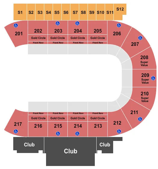 MID AMERICA CENTER MONSTER JAM Seating Map Seating Chart