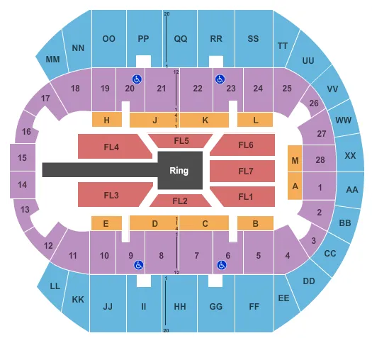  WWE Seating Map Seating Chart