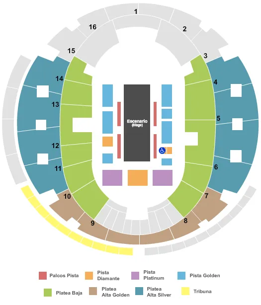 MOVISTAR ARENA SANTIAGO DISNEY ON ICE ZP Seating Map Seating Chart