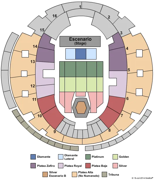 MOVISTAR ARENA SANTIAGO MICHAEL BUBLE Seating Map Seating Chart