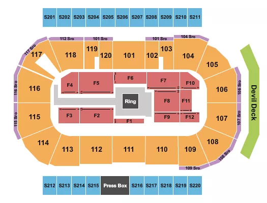  WWE Seating Map Seating Chart