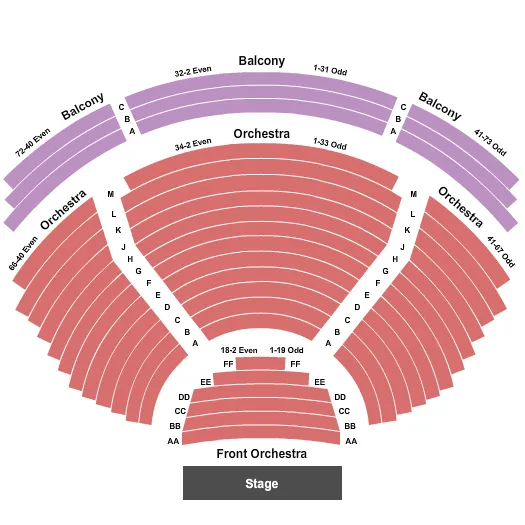  END STAGE Seating Map Seating Chart