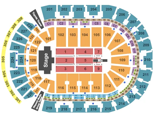  END STAGE Seating Map Seating Chart