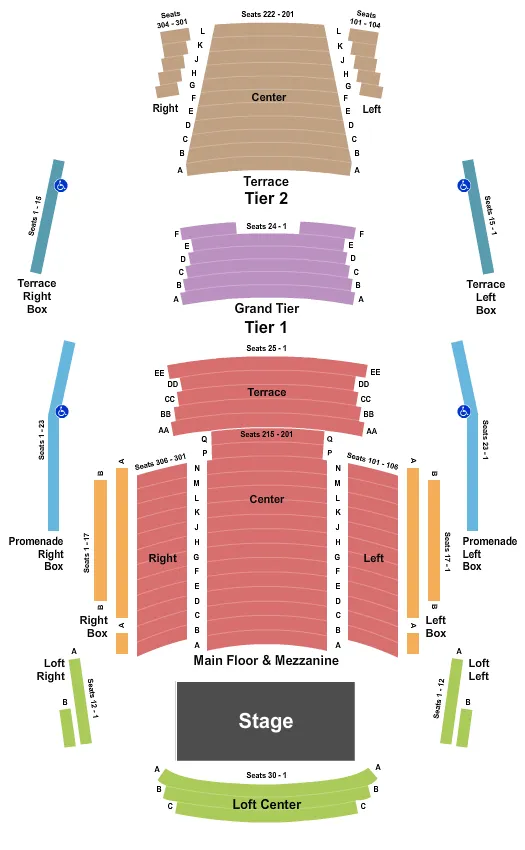  END STAGE Seating Map Seating Chart