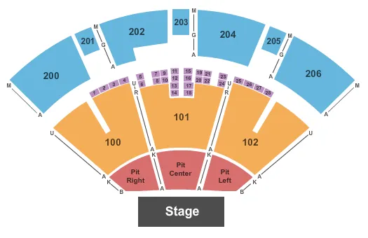 END STAGE Seating Map Seating Chart