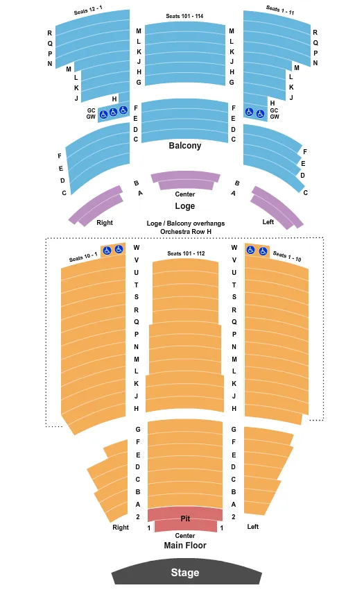 PANTAGES THEATRE MN END STAGE Seating Map Seating Chart