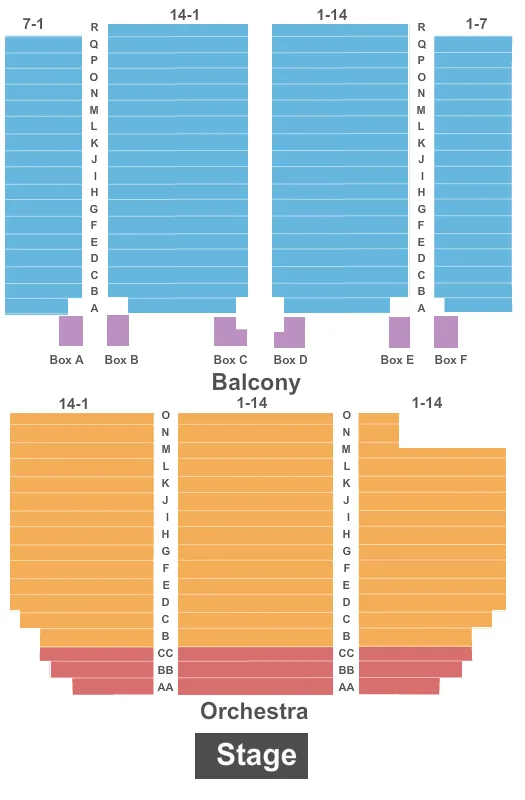 THE PARAMOUNT ASHLAND ENDSTAGE Seating Map Seating Chart
