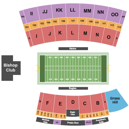 ALLEN E PAULSON STADIUM FOOTBALL Seating Map Seating Chart