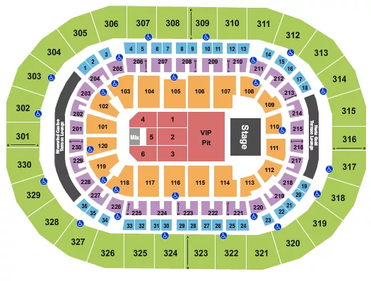 ENDSTAGE PIT Seating Map Seating Chart