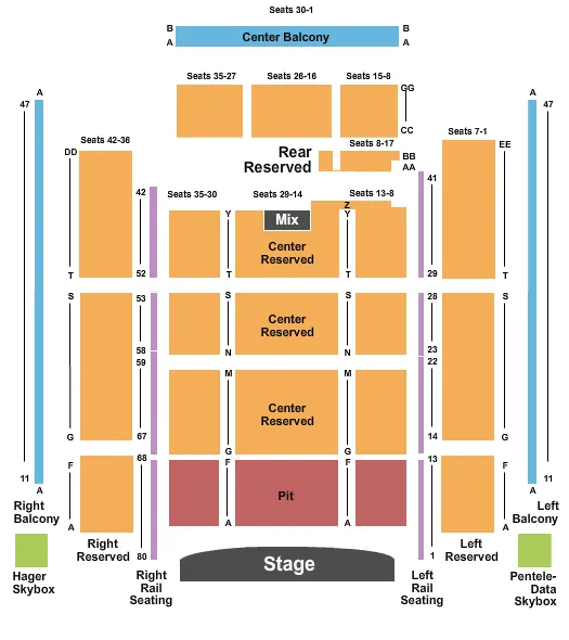 ENDSTAGE PIT Seating Map Seating Chart