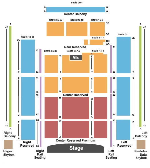  END STAGE Seating Map Seating Chart