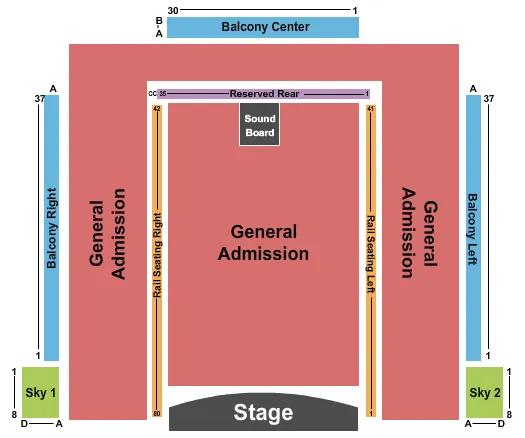  ENDSTAGE GA Seating Map Seating Chart