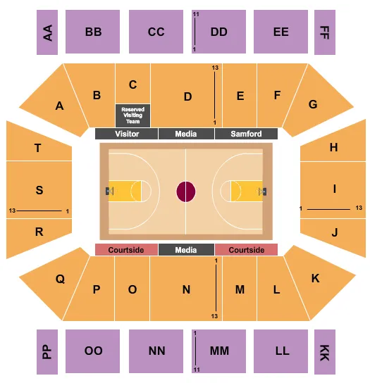  BASKETBALL Seating Map Seating Chart