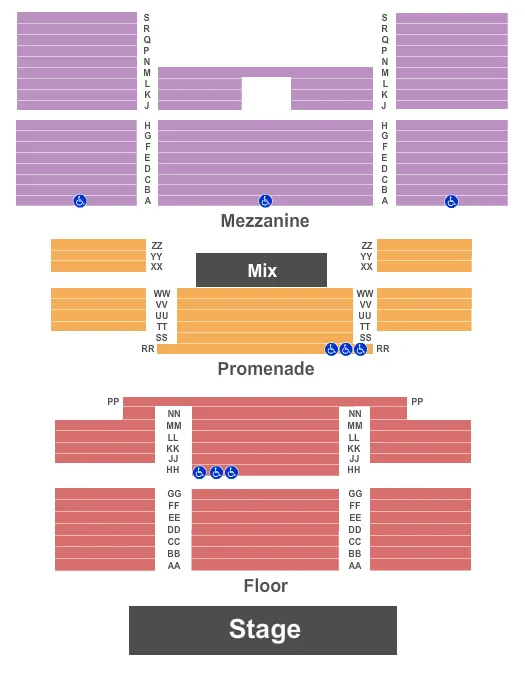  END STAGE Seating Map Seating Chart