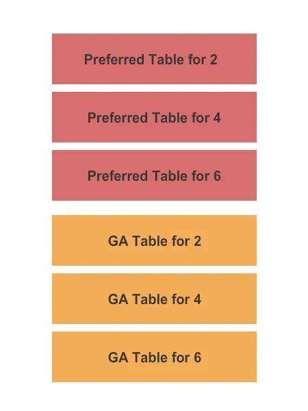 HILARITIES 4TH STREET THEATRE AT PICKWICK FROLIC GA PREFERRED TABLES Seating Map Seating Chart
