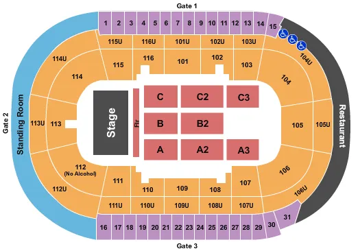  JOHN MELLENCAMP Seating Map Seating Chart