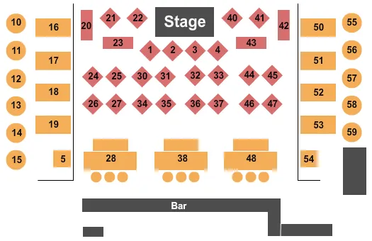 PUNCH LINE COMEDY CLUB SACRAMENTO END STAGE Seating Map Seating Chart