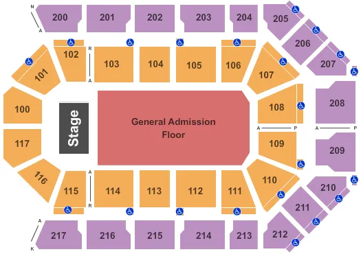 ENDSTAGE GA FLOOR Seating Map Seating Chart