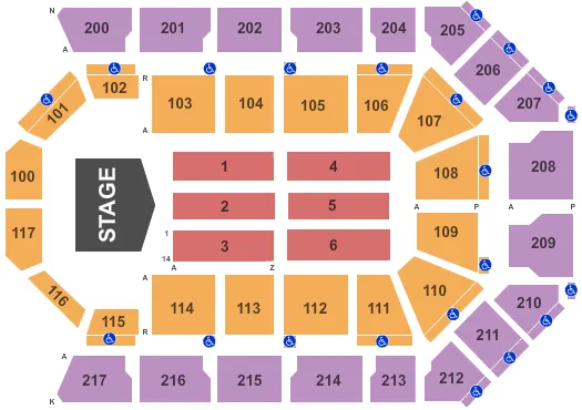  END STAGE Seating Map Seating Chart