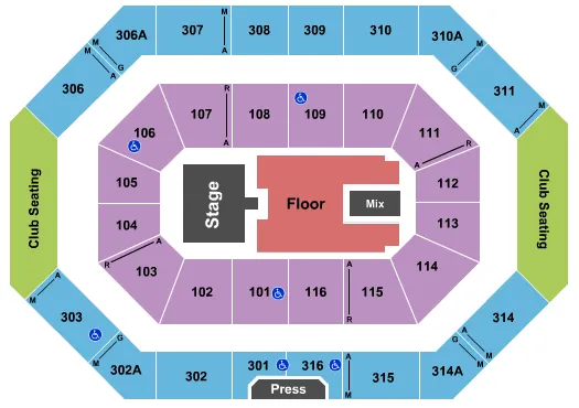 RALPH ENGELSTAD ARENA ND JOJO SIWA Seating Map Seating Chart