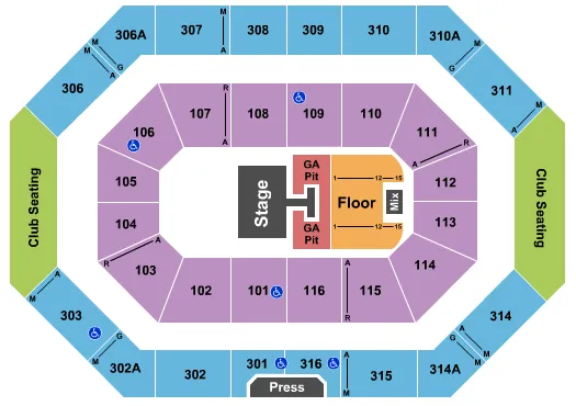 RALPH ENGELSTAD ARENA ND KANE BROWN Seating Map Seating Chart