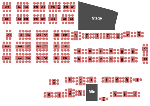 END STAGE Seating Map Seating Chart