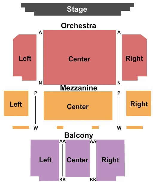 MAINSTAGE THEATRE AT REILLY ARTS CENTER OCALA END STAGE Seating Map Seating Chart