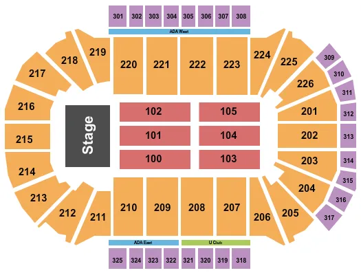  END STAGE Seating Map Seating Chart