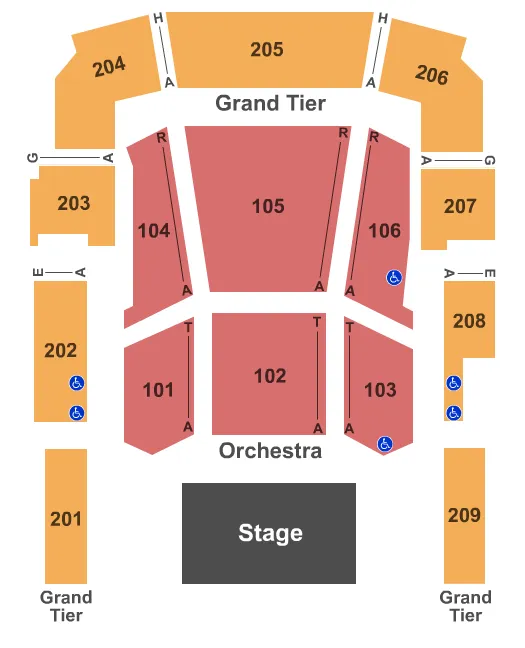  END STAGE Seating Map Seating Chart