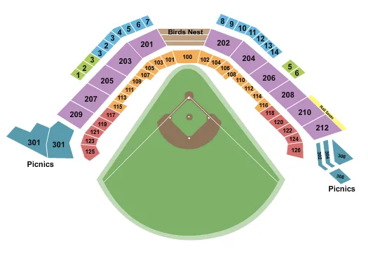 BASEBALL Seating Map Seating Chart