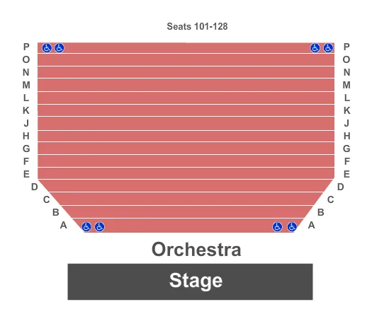 RITZ THEATRE FL END STAGE Seating Map Seating Chart