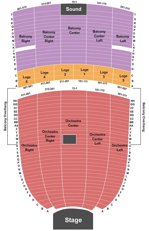 RITZ THEATRE NJ END STAGE Seating Map Seating Chart