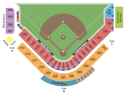  BASEBALL 2 Seating Map Seating Chart