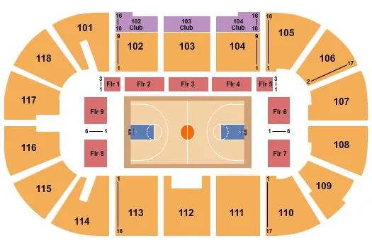  BASKETBALL Seating Map Seating Chart