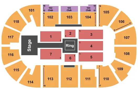  WWE 2 Seating Map Seating Chart