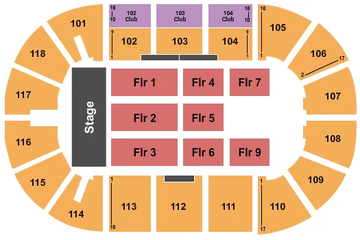  ENDSTAGE 2 Seating Map Seating Chart