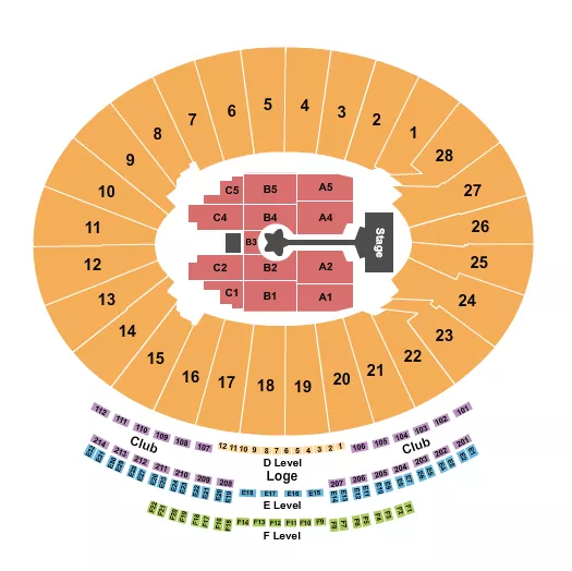 ROSE BOWL STADIUM PASADENA AC DC Seating Map Seating Chart