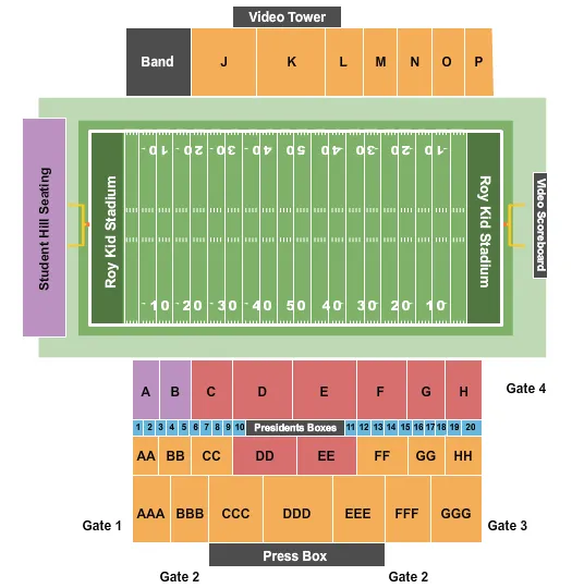  FOOTBALL Seating Map Seating Chart