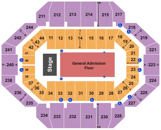  ENDSTAGE GA FLOOR Seating Map Seating Chart